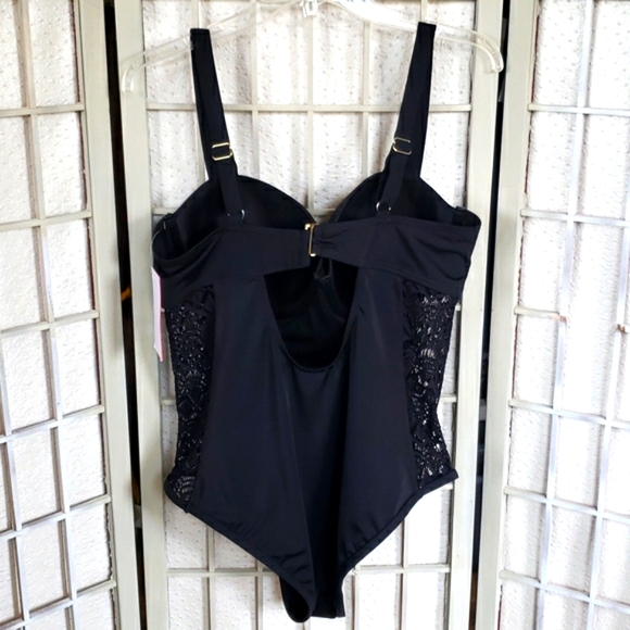 Swimsuit for all black new one piece bikini bodysuit plus size 18 - Picture 3 of 5